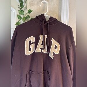 GAP Men's Dark Brown Hoodie with Logo
